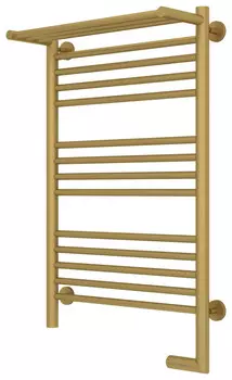 Полотенцесушитель электрический 800х500 золотой матовый МЭМ правый Сунержа Богема с полкой 2.0 032-5207-8050