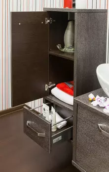 Полупенал подвесной венге серебряная патина L Sanflor Румба H0000000155