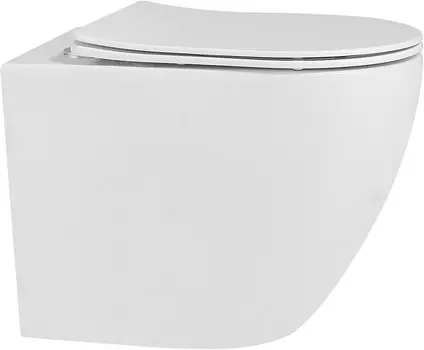Приставной безободковый унитаз с сиденьем микролифт Abber Bequem AC1111