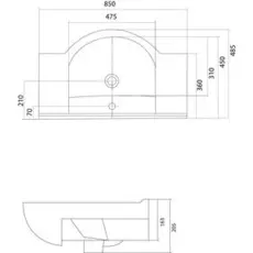 Раковина Акватель 85 см Акватон 1WH110216