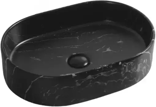 Раковина-чаша Ceruttispa CR0055B MMB2 50x35 см, накладная, черный мрамор