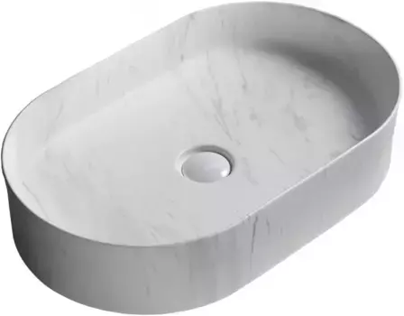 Раковина-чаша Ceruttispa CR0055B MMW1 50x35 см, накладная, белый мрамор