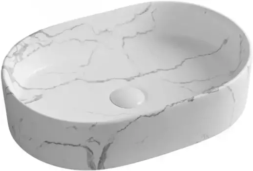 Раковина-чаша Ceruttispa CR0055B MMW2 50x35 см, накладная, белый мрамор