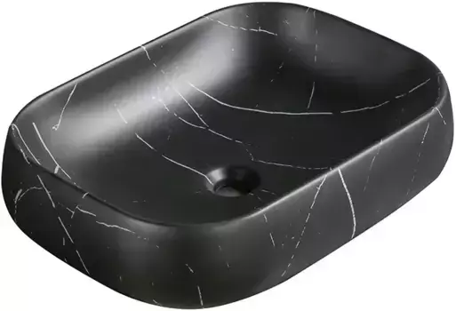 Раковина-чаша Ceruttispa CR0086 MMB1 56,5x40 см, накладная, черный мрамор