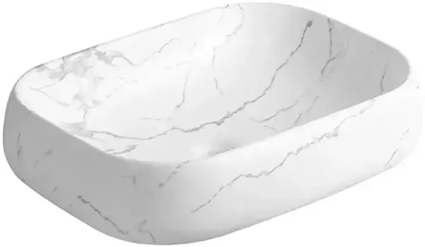 Раковина-чаша Ceruttispa CR0086 MMW2 56,5x40 см, накладная, белый мрамор