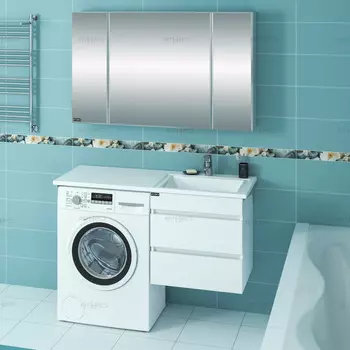 Раковина над стиральной машиной 100,2х48,2 см без кронштейнов R Санта Лидер 900107