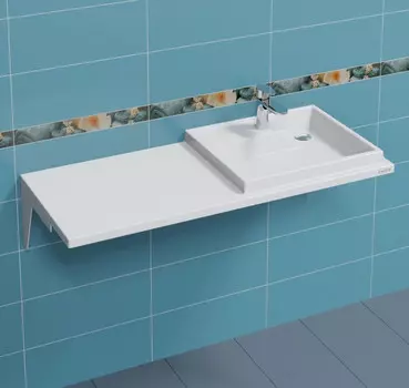 Раковина над стиральной машиной 120,8x50 см без кронштейнов R Санта Юпитер 900125