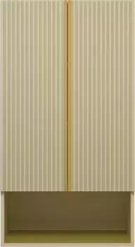 Шкаф двустворчатый Brevita Vega VEG-08060-031 60x110 см, над стиральной машиной, с LED-подсветкой, бежевый матовый