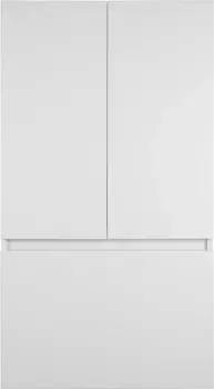 Шкаф двустворчатый Misty Амур Э-Ам08060-012Бк 60x110 см, над стиральной машиной, с бельевой корзиной, белый глянец
