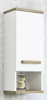 Шкаф подвесной белый матовый/вяз швейцарский Sanflor Ингрид C03691