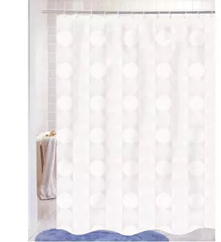 Штора для ванной комнаты Carnation Home Fashions Jacquard White Circle FSCJAC/21