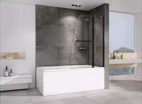 Шторка для ванны 100 см Abber Ewiges Wasser AG50100B прозрачное