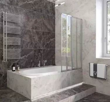 Шторка для ванны 120 см Veconi Palau PL74R-120-01-19C4 прозрачное