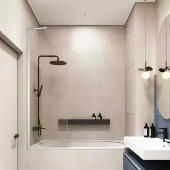 Шторка для ванны 80 см Veconi Palau PL84-80-01-C7 прозрачное