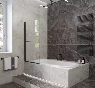 Шторка для ванны 89 см Veconi Palau PL79B-90-01-C4 прозрачное