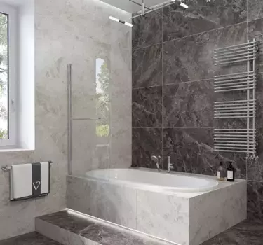 Шторка для ванны 89 см Veconi Palau PL79-90-01-C4 прозрачное