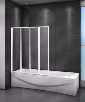 Шторка для ванны 90 см Cezares RELAX-V-4-90/140-P-Bi-L текстурное стекло