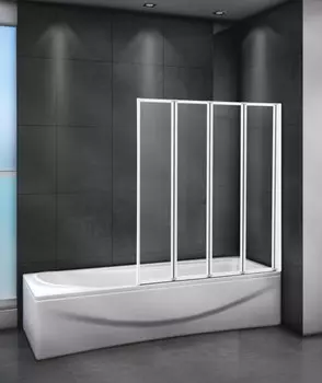 Шторка для ванны 90 см Cezares RELAX-V-4-90/140-P-Bi-R текстурное стекло