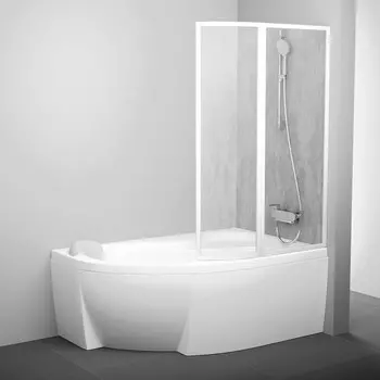 Шторка для ванны 92 см Ravak VSK2 Rosa 150 R белый rain 76P8010041