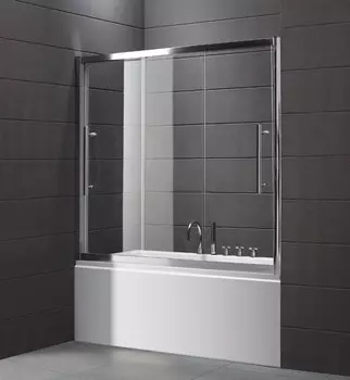 Шторка для ванны Cezares Trio 190 см прозрачное стекло TRIO-D-V-22-190/145-C-Cr