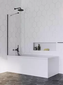 Шторка для ванны Radaway Idea Black PNJ 100 прозрачное