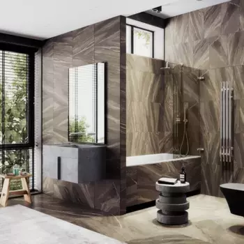 Шторка на ванну MaybahGlass MGV-651-4 70,5 см, профиль хром, стекло бронза