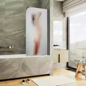 Шторка на ванну MaybahGlass MGV-928-ФП014-6 60 см R, профиль черный матовый, стекло фотопечать