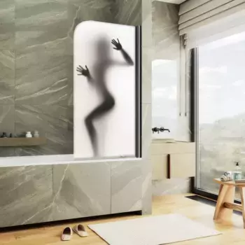 Шторка на ванну MaybahGlass MGV-928-ФП016-6 60 см R, профиль черный матовый, стекло фотопечать