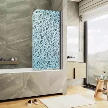 Шторка на ванну MaybahGlass MGV-929-ФП011-6 70 см R, профиль черный матовый, стекло фотопечать