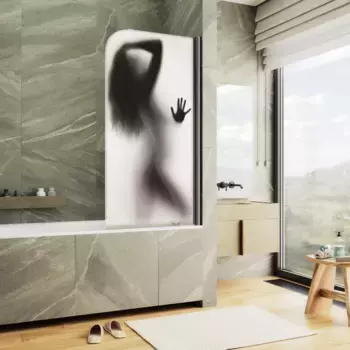 Шторка на ванну MaybahGlass MGV-929-ФП015-6 70 см R, профиль черный матовый, стекло фотопечать