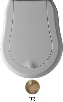 Сиденье для унитаза с микролифтом белый/бронза Kerasan Retro New 108401bi/br