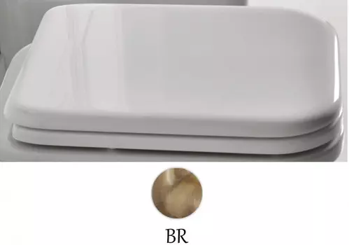 Сиденье для унитаза с микролифтом белый/бронза Kerasan Waldorf 418601bi/br