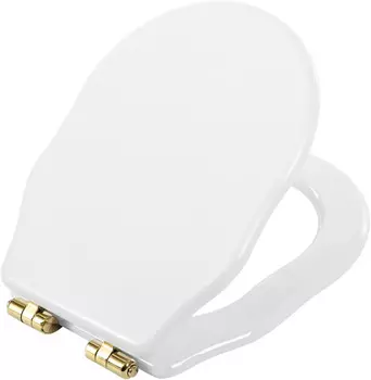 Сидение белое с механизмом Soft Close петли золото BelBagno Boheme BB115SCM-ORO