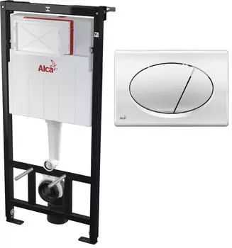 Инсталляция для унитаза AlcaPlast Sadromodul AM101/1120-3:1 RU M71-0001 с кнопкой смыва, хром