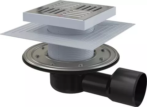 Сливной трап 150150/50/75 решетка из нержавеющей стали AlcaPlast APV3444