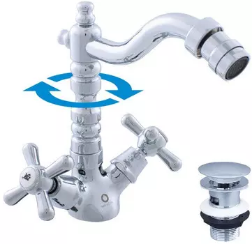 Смеситель для биде с донным клапаном Rav Slezak Morava Retro MK121.5/9