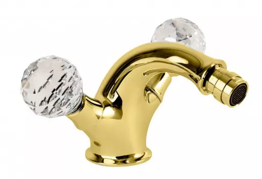 Смеситель для биде золото 24 карата, ручки Swarovski Cezares Atlantis ATLANTIS-BS1-03/24-Sw