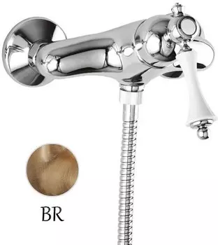 Смеситель для душа бронза, ручка белая Cezares Margot MARGOT-DM-02-Bi