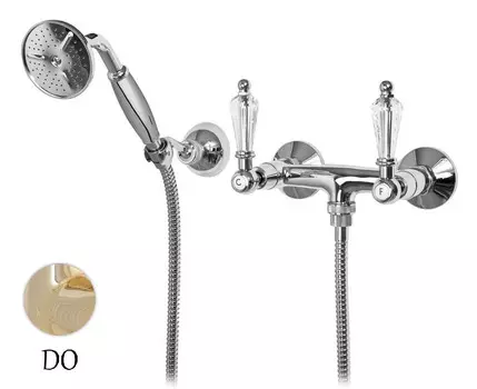 Смеситель для душа с ручным душем золото 24 карат, ручки Swarovski Cezares Diamond DIAMOND-D-03/24-Sw