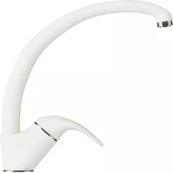 Смеситель для кухни белый хлопок Polygran Высокий 660687