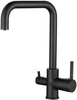 Смеситель для кухни Belz B76802-7 с подключением к фильтру, черный матовый