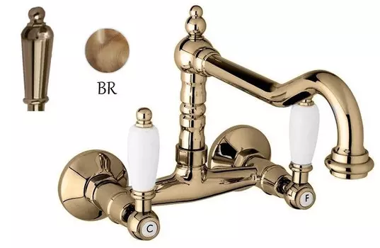 Смеситель для кухни бронза, ручки металл Cezares First FIRST-LLP-02-M