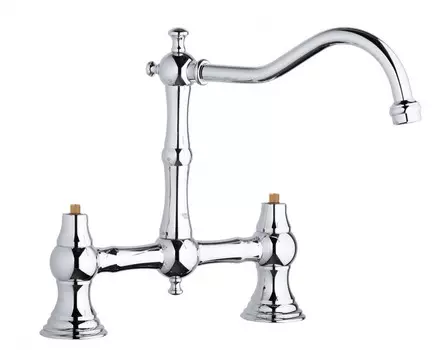 Смеситель для кухни Grohe Bridgeford 20128000 + 18173GL0 с золотыми ручками