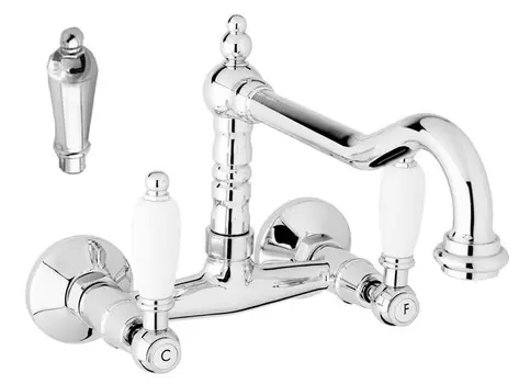 Смеситель для кухни хром, ручки металл Cezares First FIRST-LLP-01-M