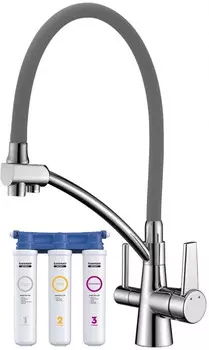 Смеситель для кухни с фильтром Lemark Comfort LM3071C-Gray + H851P00