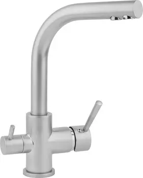 Смеситель для кухни с подключением к фильтру матовый хром Ukinox UM2191 STCR