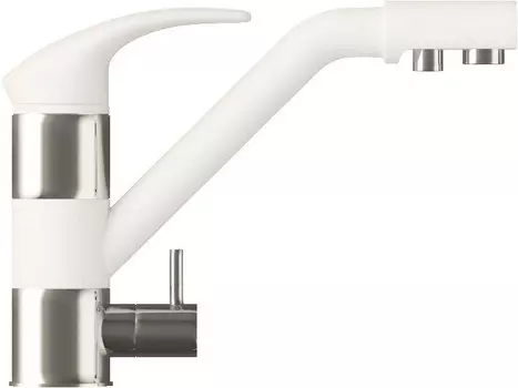 Смеситель для кухни с подключением к фильтру белый хлопок Polygran Дуо 660700