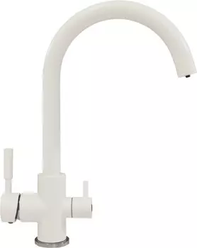 Смеситель для кухни с подключением к фильтру белый хлопок Polygran Элара Дуо 660731