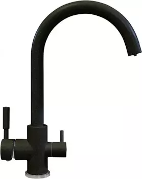 Смеситель для кухни с подключением к фильтру черный Tolero Элара Дуо 627796