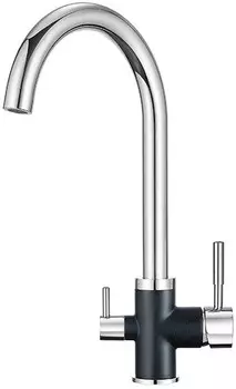 Смеситель для кухни с подключением к фильтру Granula шварц 3168sv